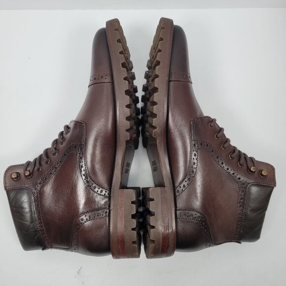 Johnston & Murphy Stratford Cap Toe Men's Mahogany Boots 59-3234 US size 8M - Picture 6 of 8